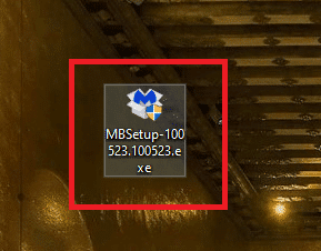 Haga clic en el archivo MBSetup-100523.100523.exe para instalar MalwareBytes