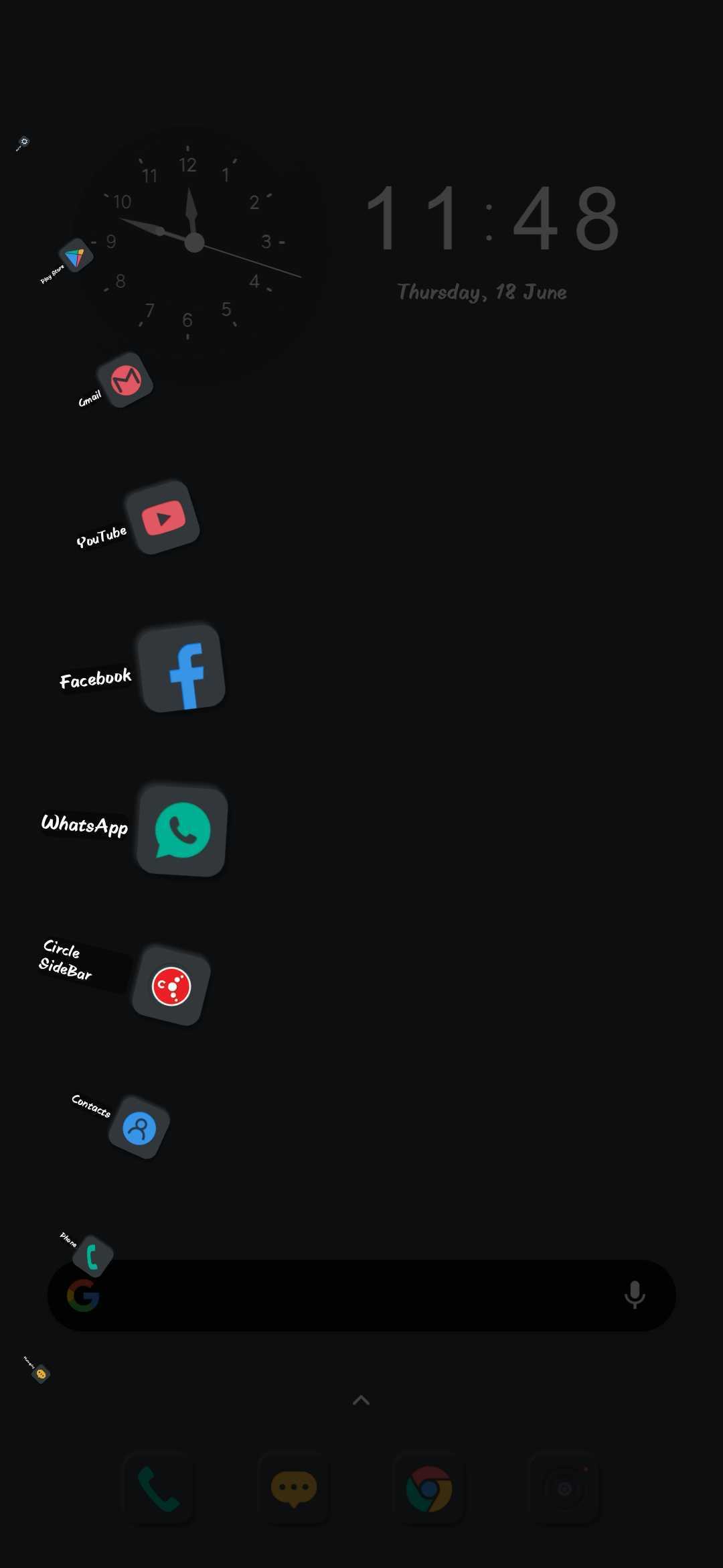 Está listo para usar la aplicación Circle Sidebar.