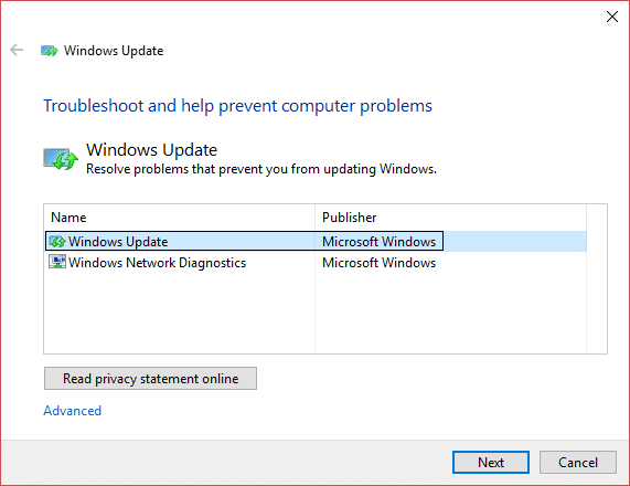 Solucionador de problemas de actualización de Windows |  Arreglar la actualización de Windows Defender falla con el error 0x80070643
