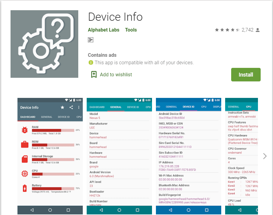 Información del dispositivo