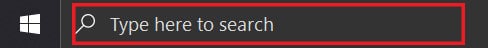 Dirígete a la barra de búsqueda junto al menú Inicio en tu dispositivo Windows