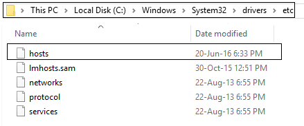 edición del archivo hosts para corregir ERR_CERT_COMMON_NAME_INVALID