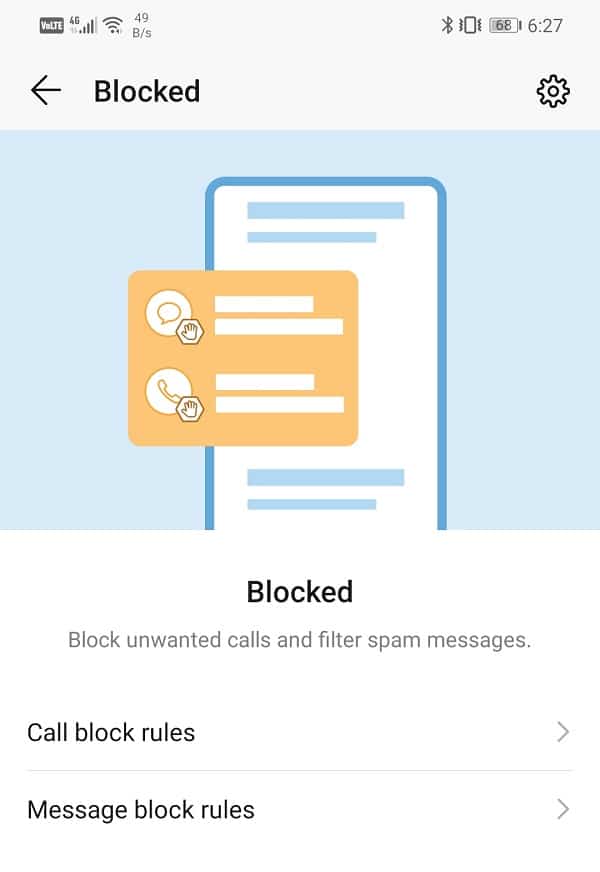 Puede establecer reglas separadas de bloqueo de llamadas y bloqueo de mensajes
