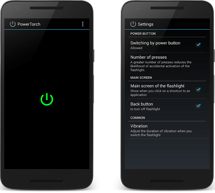 Encienda la linterna en dispositivos Android usando la aplicación Power Button Torch