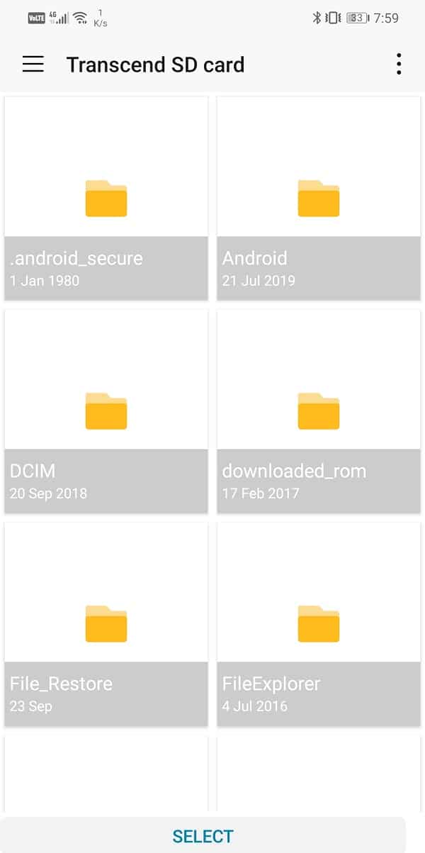 Toque la opción de tarjeta SD y luego seleccione una carpeta |  Cómo transferir archivos desde el almacenamiento interno de Android a la tarjeta SD