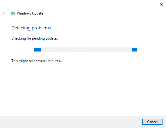 Ejecute el Solucionador de problemas de Windows Update para corregir el uso elevado de la CPU del instalador de módulos de Windows