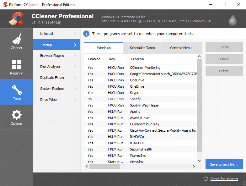 CClimpiador |  Debe tener programas de software para Windows