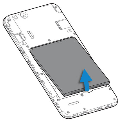 Deslice y retire la parte posterior del cuerpo de su teléfono y luego retire la batería