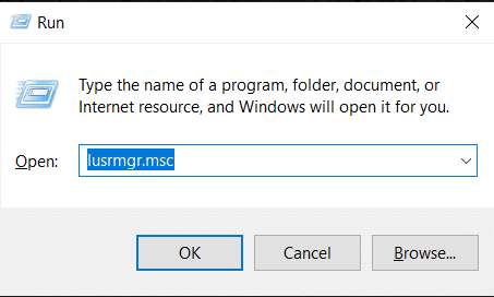 Presione la tecla de Windows + R, luego tupe lusmgr.msc y presione enter