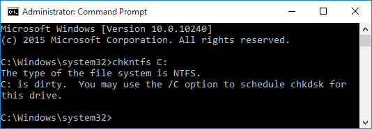 Chkdsk se programó manualmente para ejecutarse en el próximo reinicio en el Volumen C: