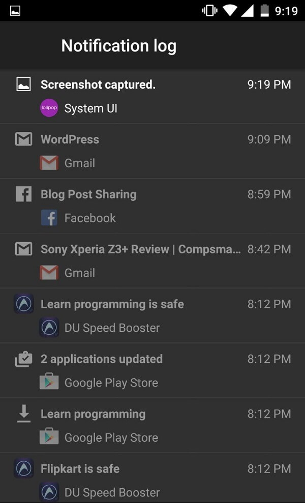 Ahora verás la lista de todas las notificaciones |  Cómo recuperar notificaciones eliminadas en Android