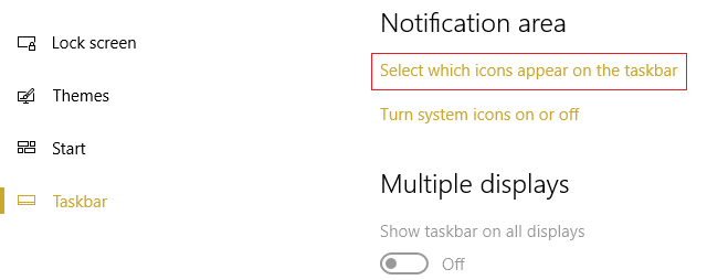 Seleccionar qué iconos aparecen en la barra de tareas