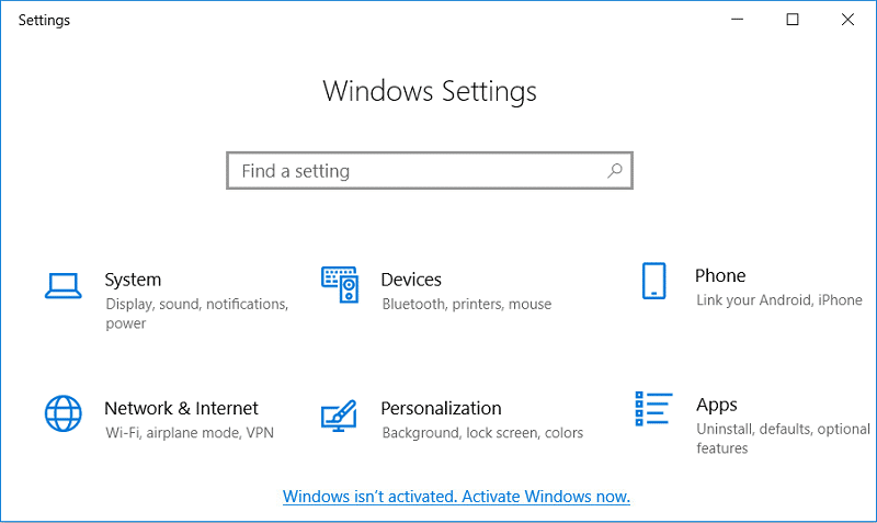 Haga clic en Windows no está activado.  Activar Windows ahora
