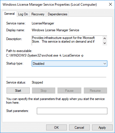 Deshabilitar el servicio del administrador de licencias de Windows |  Arreglar su licencia de Windows caducará pronto Error