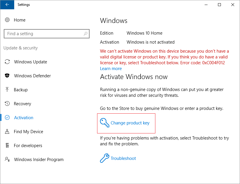 No podemos activar Windows en este dispositivo porque no tiene una licencia digital válida o una clave de producto