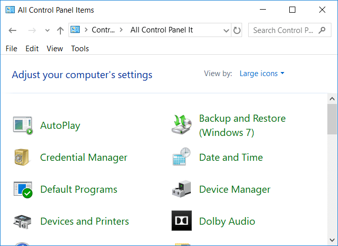 Ocultar elementos del Panel de control en Windows 10 usando el Editor del Registro