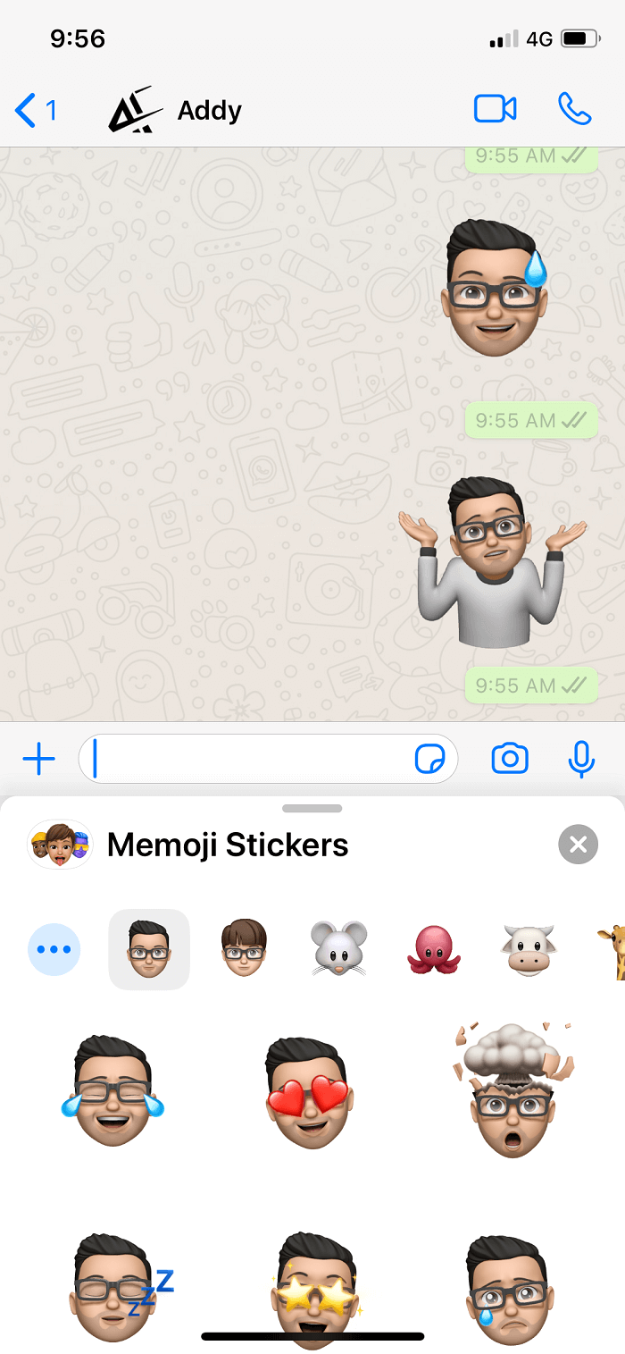 Ahora, elige el Memoji que creaste y envíalo