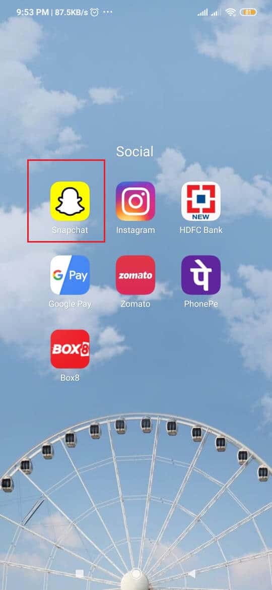 Abra la aplicación Snapchat en su dispositivo