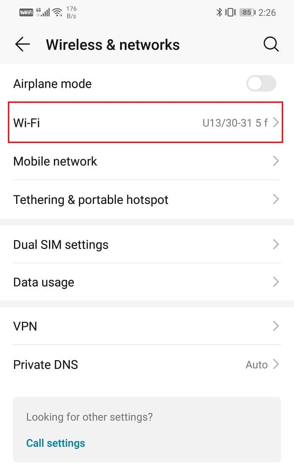 Haga clic en la pestaña Wi-Fi