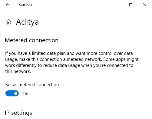 Configure su WiFi como conexión medida