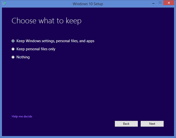 elegir qué mantener windows 10 | [FIXED] Error de actualización de Windows 0x80010108