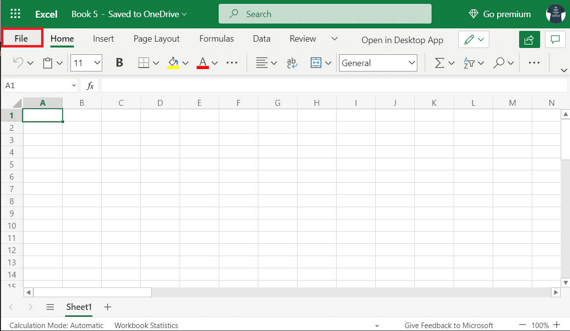Haga clic en el archivo en la aplicación web de Excel |  Corrección: “Recuperando datos.  Espere unos segundos e intente cortar o copiar de nuevo 