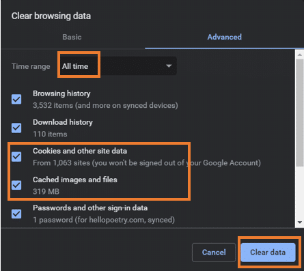 Seleccione la opción Borrar datos de navegación (o Borrar historial reciente).  |  Facebook no carga correctamente