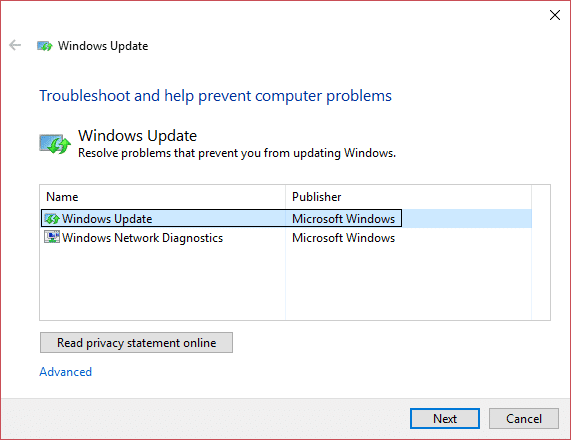 Solucionador de problemas de actualización de Windows