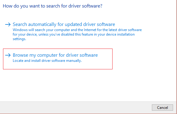 busque en mi computadora el software del controlador |  Arreglar el teclado que no funciona en Windows 10