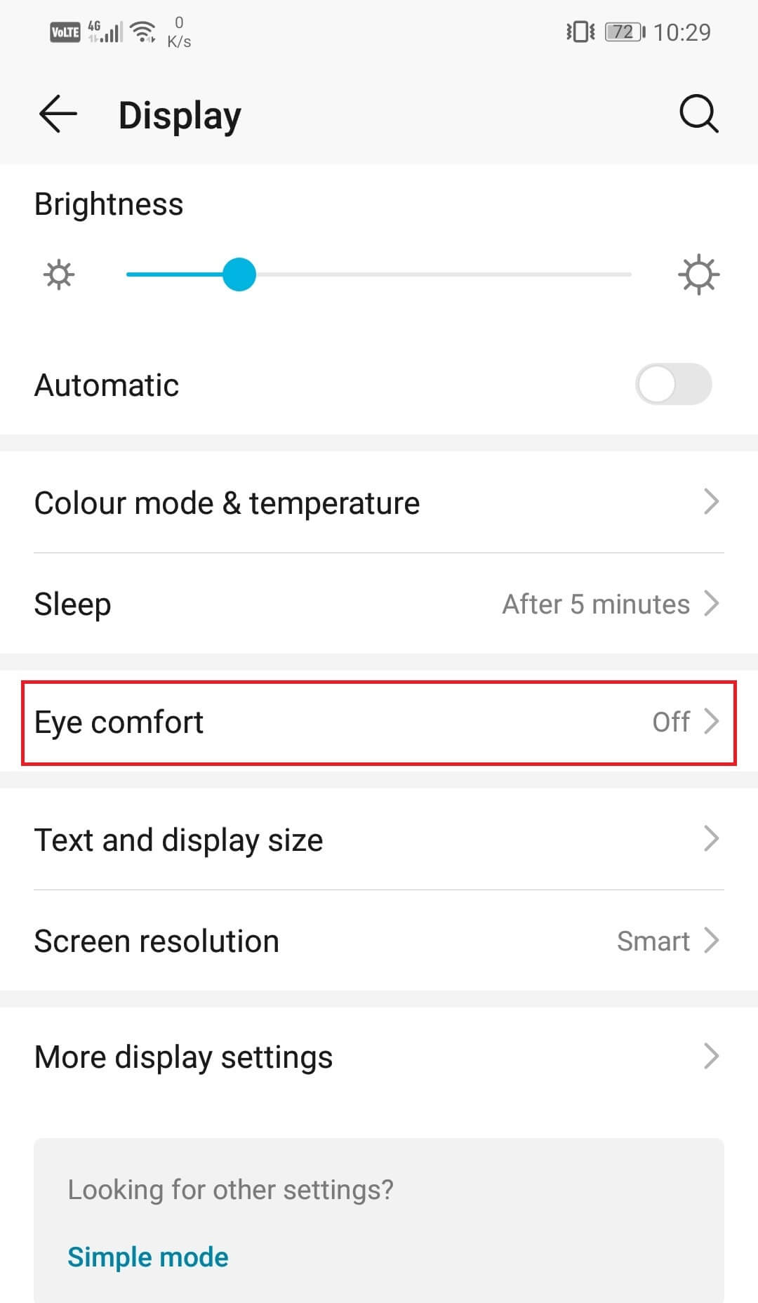 Aquí encontrarás la opción Eye Comfort. Tócalo. | Cómo activar el filtro de luz azul en Android