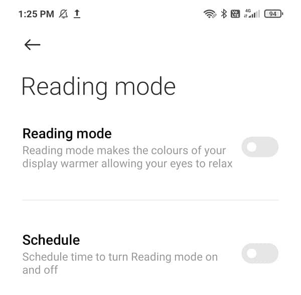 Modo de lectura en Android