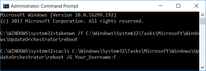 Tomar posesión del archivo de reinicio para cambiar la configuración