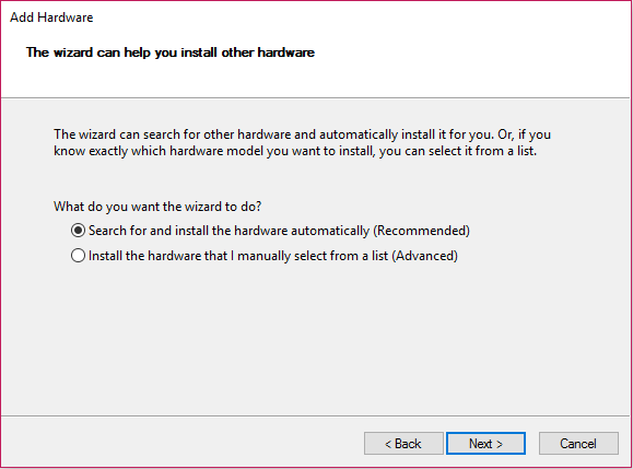 Busque e instale el hardware automáticamente / Repare el error Ningún dispositivo de salida de audio está instalado