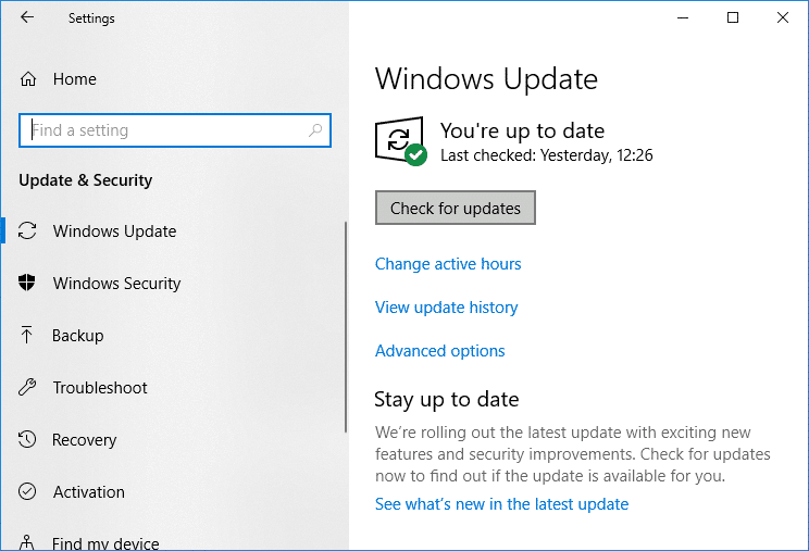 Buscar actualizaciones de Windows |  Problema con el controlador del adaptador de minipuerto Wifi virtual de Microsoft [SOLVED]