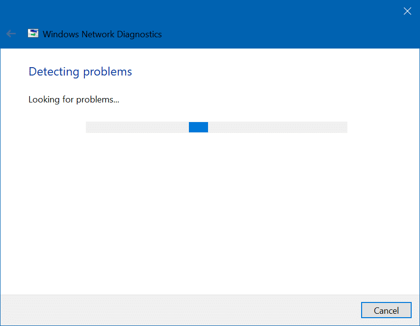 Se abrirá la ventana Diagnóstico de red.