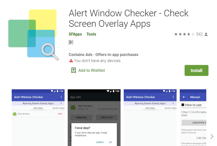 Alert Window Checker para reparar el error de detección de superposición de pantalla en Android