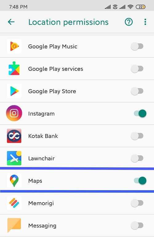 asegúrese de que esté habilitado para mapas de Google