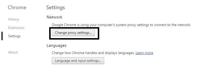 cambiar la configuración del proxy google chrome