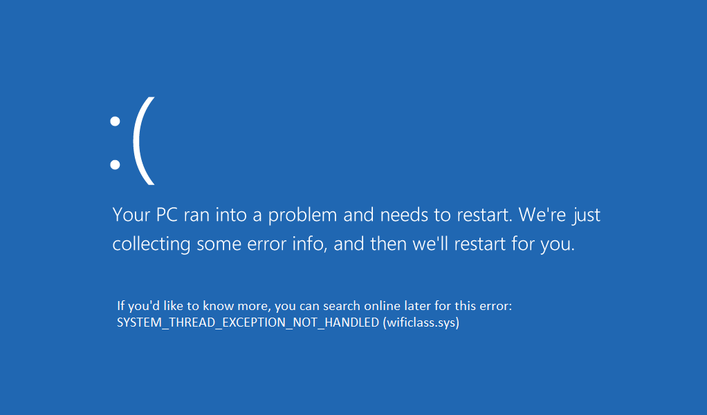Solucionar error de excepción de subproceso del sistema no manejado Windows 10 wificlass.sys