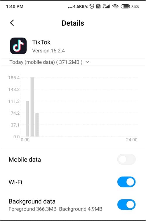 Habilitar los datos de fondo