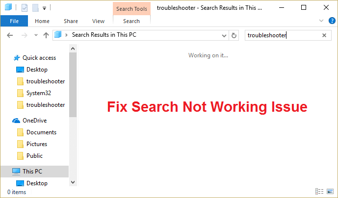 Solucionar el problema de búsqueda que no funciona en Windows 10