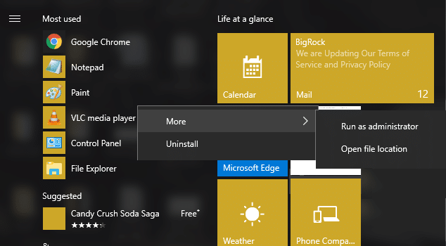 Falta pin en la barra de tareas en Windows 10