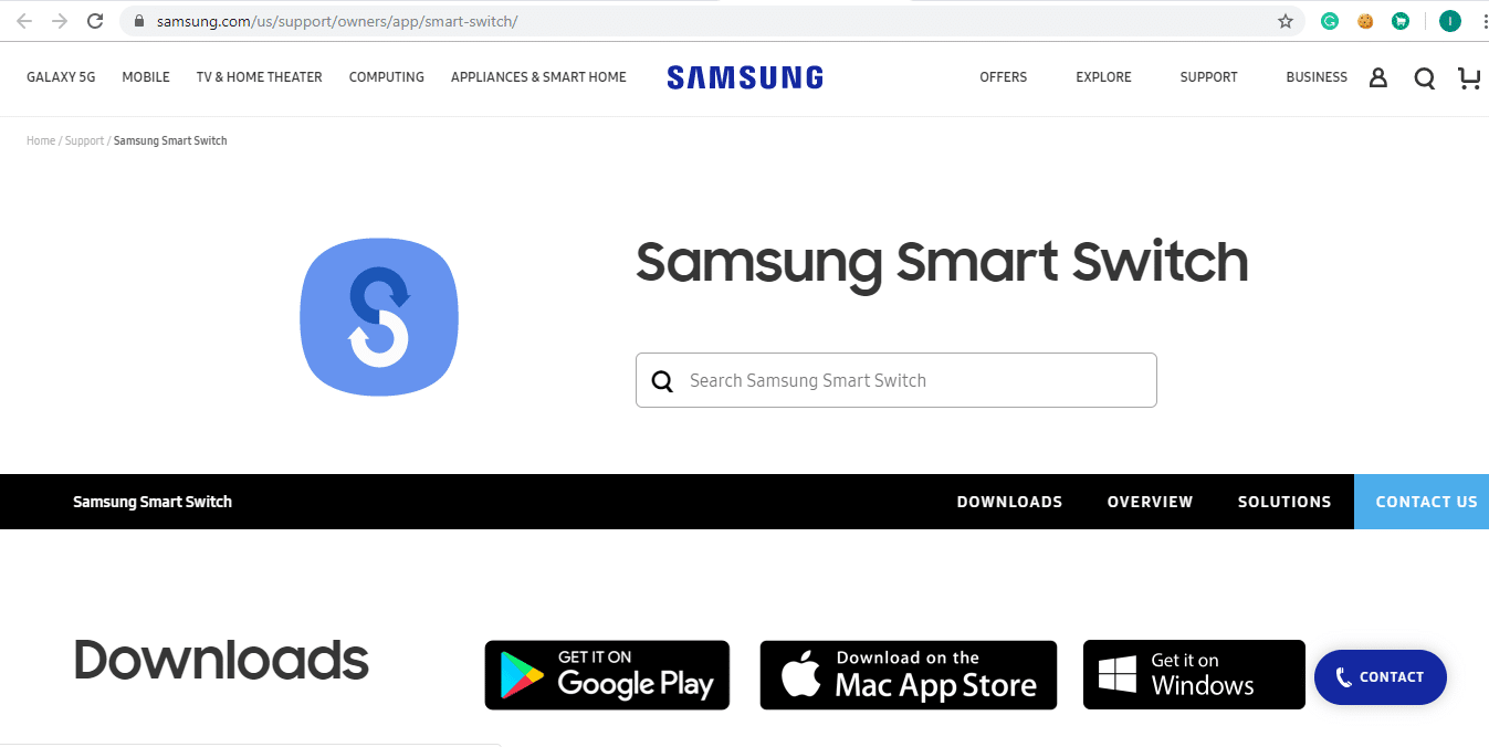 Vaya al sitio web del interruptor inteligente de Samsung