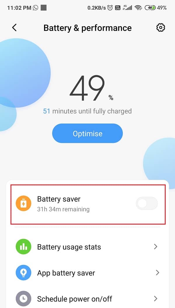 Active 'Ahorro de batería' y ahora puede optimizar su batería |  Cargue la batería del teléfono Android más rápido