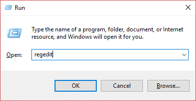 Presione la tecla de Windows + R, luego escriba regedit y presione Enter