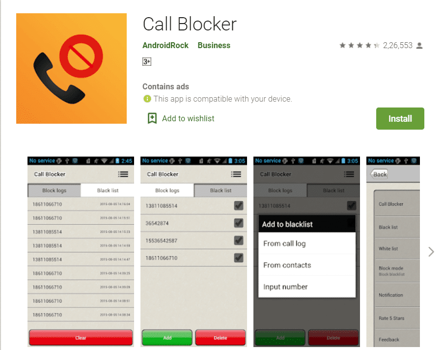 bloqueador de llamadas |  bloquear un número de teléfono en Android