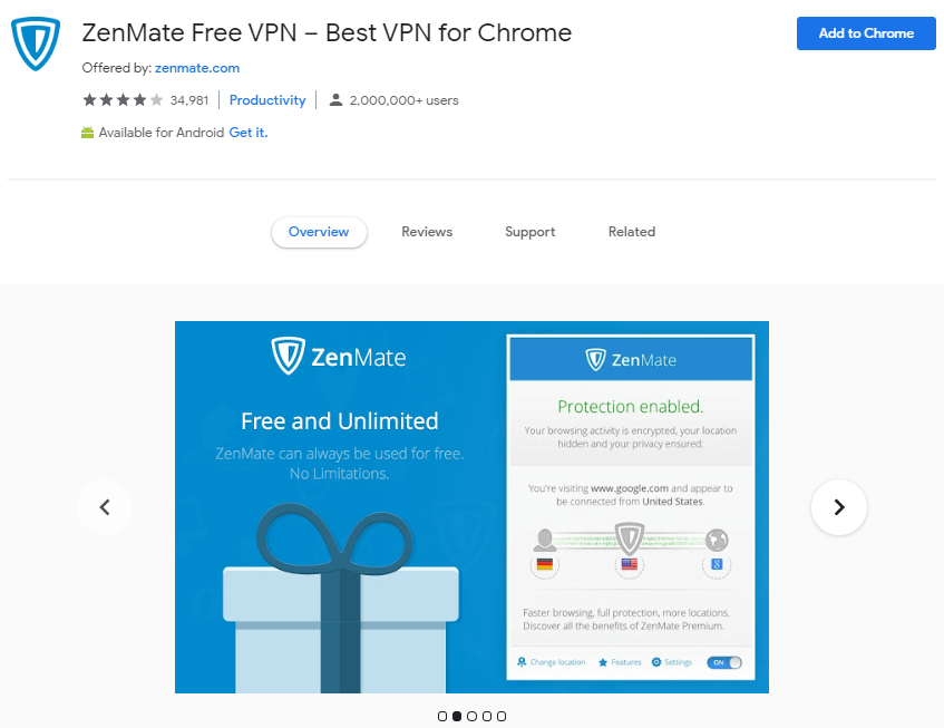 compañero de zen |  La mejor VPN para Google Chrome para acceder a sitios bloqueados
