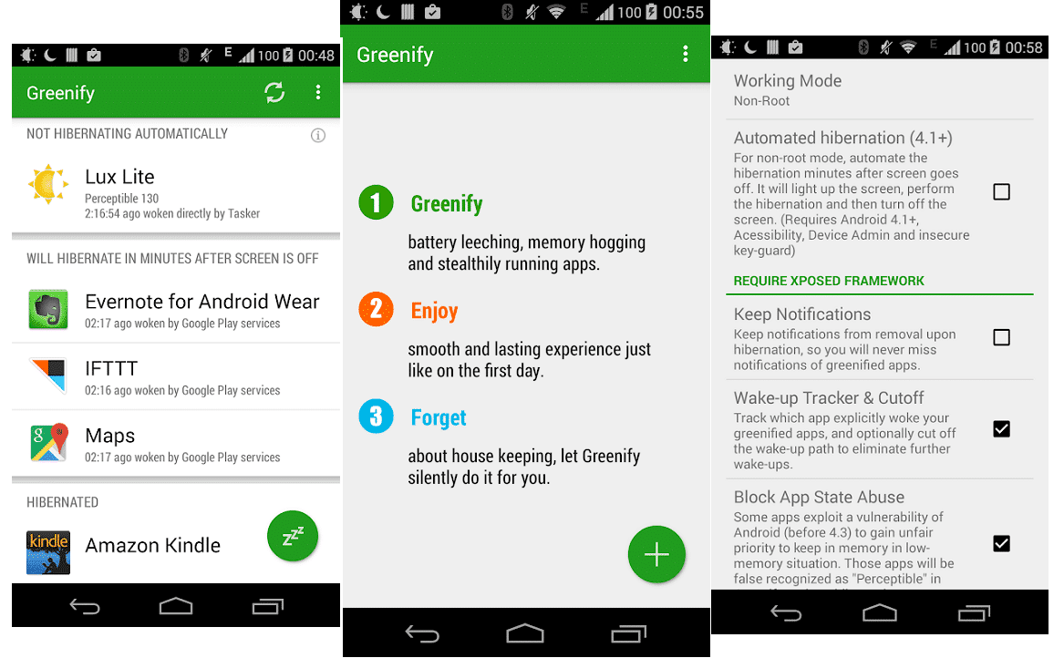 Greenify - Las mejores aplicaciones de ahorro de batería para Android