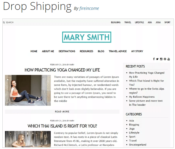 Drop Shipping tema premium gratuito para el blog de wordpress