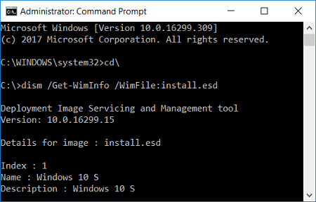 Extraiga Install.ESD para Install.WIM Windows 10
